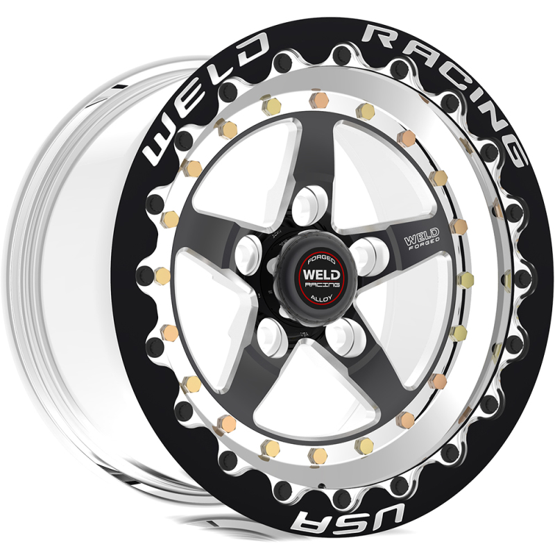 Weld 791B510284F - star 15x10 / 5x4.75 BP / 7.5in. BS Black Wheel - Black Single Beadlock MT Weld 791B510284F - star 15x10 / 5x4.75 BP / 7.5in. BS Black Wheel - Black Single Beadlock MT
