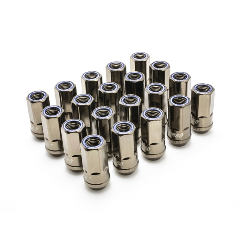 Wheel Mate HR5007TU - Muteki HR50 Open End Lug Nuts - Titanium Chrome w/ Blue Ring 14x1.50