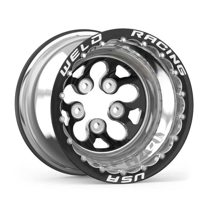 Weld 83B-512210MB - Alpha-1 15x12 / 5x4.5 BP / 5in. BS Black Wheel - Black Double Beadlock MT