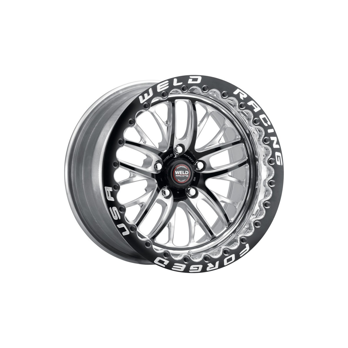 Weld 82LB7100A80F - S82 17x10 / 5x4.5 BP / 8.0in. BS (64mm Offset) Black Wheel (Low Pad) - Black Single Beadlock