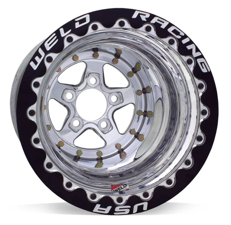 Weld 88-515278CP - Alumastar 2.0 15x15 / 5x4.75 BP / 4in. BS Polished Wheel - Polished Double Beadlock MT Weld 88-515278CP - Alumastar 2.0 15x15 / 5x4.75 BP / 4in. BS Polished Wheel - Polished Double Beadlock MT