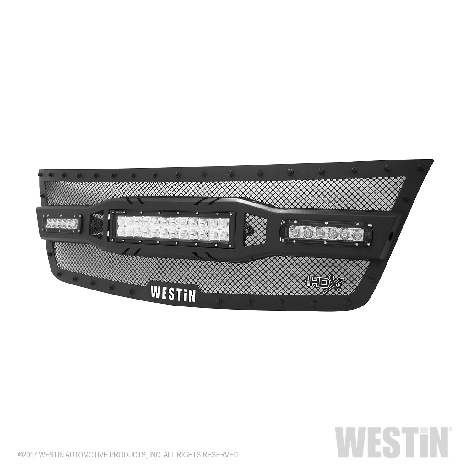 Westin 34-1025 - HDX LED Grille; Center-12 in.; 72 Power Output; Combo; 24 x 3W Cree; Double Row; 6480 Raw Lumen; Outer-6 in.; 30 Power Output; Flood; 6 x 5W Cree; Single Row; 2980 Raw Lumen;