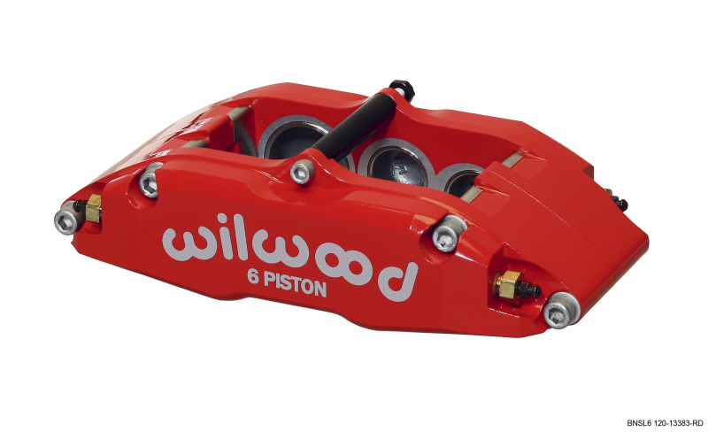 Wilwood 120-13383-RD - Caliper-BNSL6-LH-Red 1.62/1.12/1.12in Pistons 1.10in Disc Wilwood 120-13383-RD - Caliper-BNSL6-LH-Red 1.62/1.12/1.12in Pistons 1.10in Disc