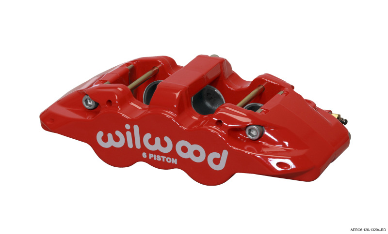 Wilwood 120-13294-RD - Caliper-Aero6-L/H - Red 1.75/1.38/1.38in Pistons 1.25in Disc