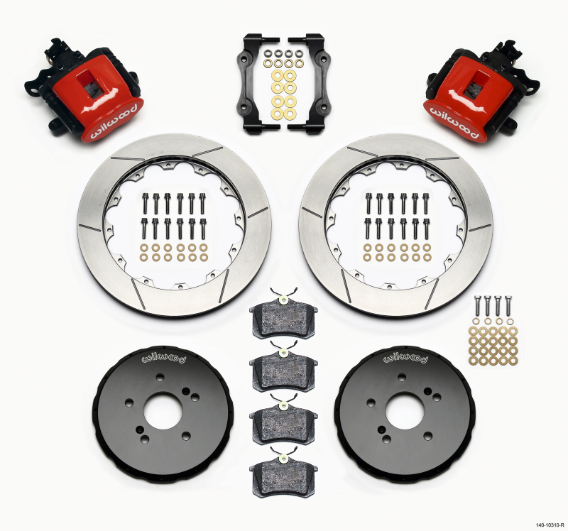 Wilwood 140-10310-R - Combination Parking Brake Rear Kit 12.88in Red Honda S2000