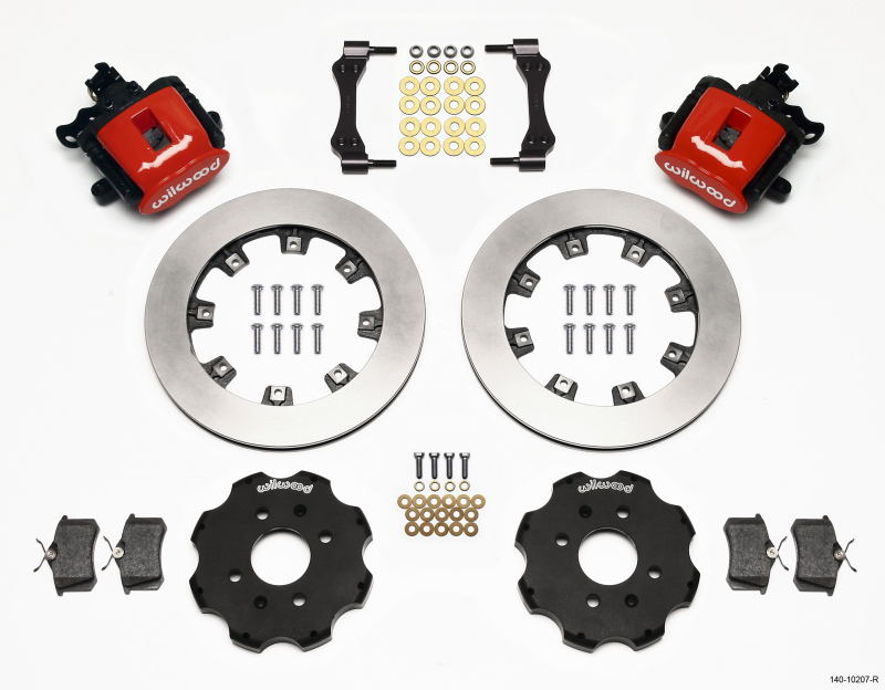 Wilwood 140-10207-R - Combination Parking Brake Rear Kit 12.19in Red Civic / Integra Disc 2.39 Hub Offset