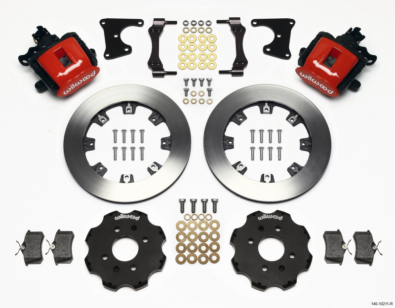 Wilwood 140-10211-R - Combination Parking Brake Rear Kit 12.19in Red Civic / Integra Drum 2.71 Hub Offset