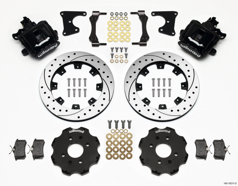 Wilwood 140-10211-D - Combination Parking Brake Rear Kit 12.19in Drilled Civic / Integra Drum 2.71 Hub Offset
