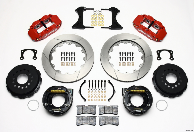 Wilwood 140-10012-R - Narrow Superlite 4R Rear P-Brk Kit 14.00in Red New Big Ford 2.50in Offset Wilwood 140-10012-R - Narrow Superlite 4R Rear P-Brk Kit 14.00in Red New Big Ford 2.50in Offset
