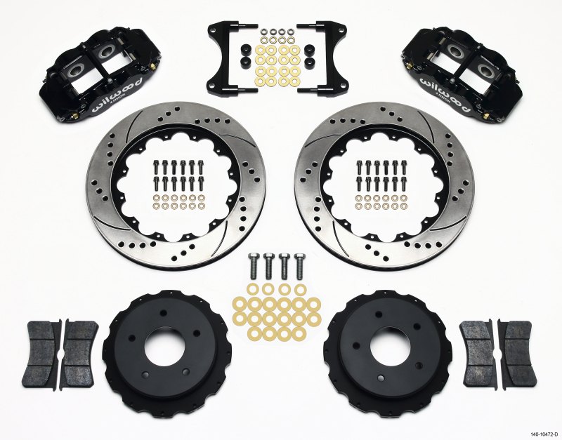 Wilwood 140-10472-D - Narrow Superlite 4R Rear Kit 14.00in Drilled 65-82 Corvette C2/C3