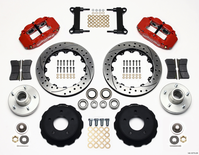 Wilwood 140-10775-DR - Narrow Superlite 6R Front Hub Kit 13.06in Drill Red Chevy C-10 60-87 CPP Drop Spindle Wilwood 140-10775-DR - Narrow Superlite 6R Front Hub Kit 13.06in Drill Red Chevy C-10 60-87 CPP Drop Spindle