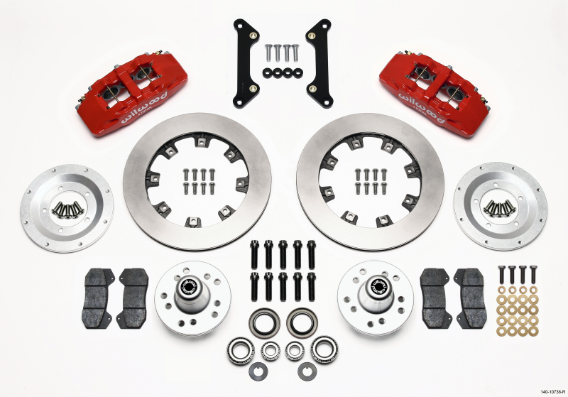 Wilwood 140-10738-R - Dynapro 6 Front Hub Kit 12.19in Red 70-78 Camaro