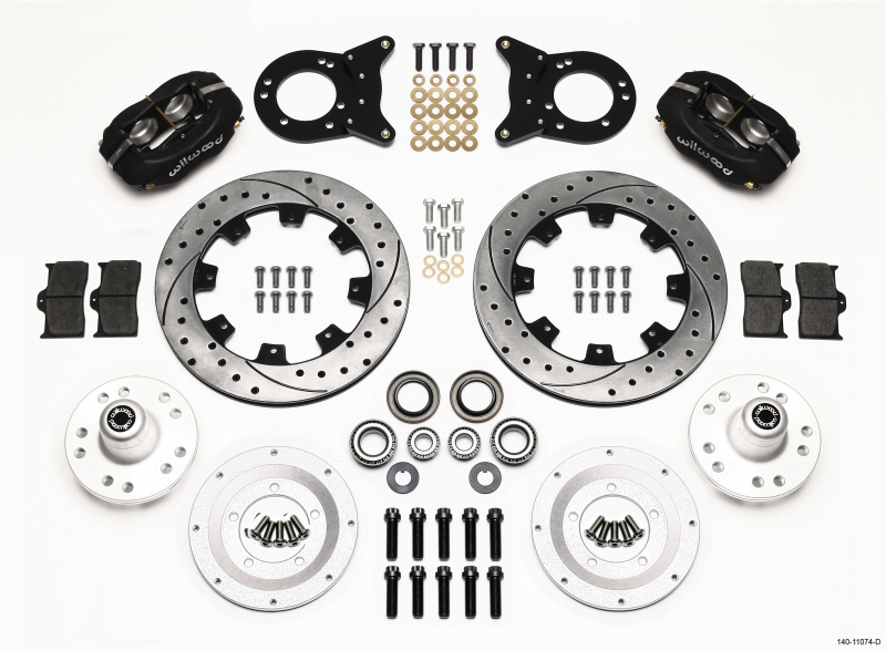 Wilwood 140-11074-D - Forged Dynalite Front Kit 12.19in Drilled 1970-1973 Mustang Disc & Drum Spindle Wilwood 140-11074-D - Forged Dynalite Front Kit 12.19in Drilled 1970-1973 Mustang Disc & Drum Spindle