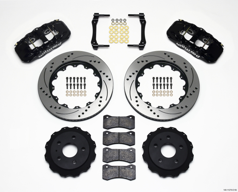 Wilwood 140-11270-D - AERO4 Rear Kit 14.25in Drilled 2010-2015 Camaro