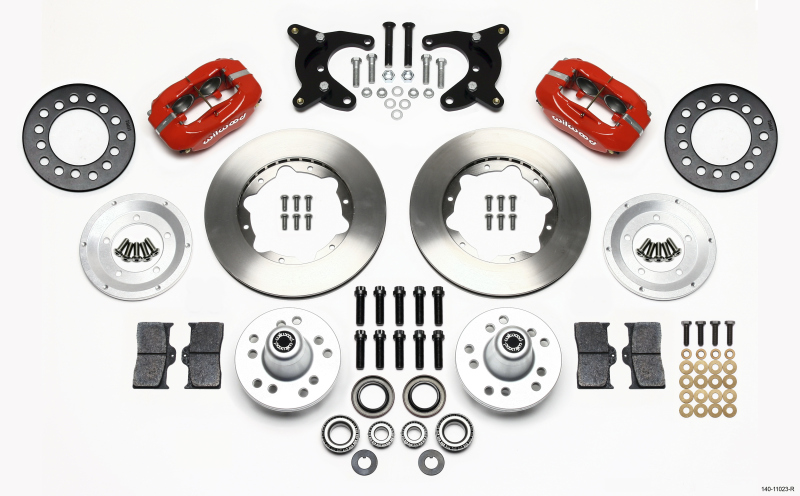 Wilwood 140-11023-R - Forged Dynalite Front Kit 11.00in Red 65-72 CDP A Body - 10in Drum Wilwood 140-11023-R - Forged Dynalite Front Kit 11.00in Red 65-72 CDP A Body - 10in Drum