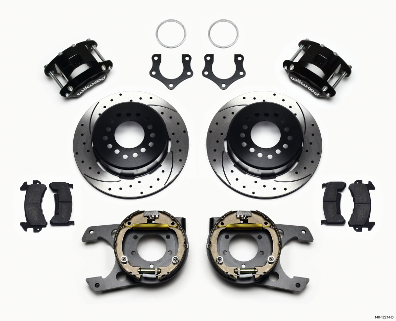 Wilwood 140-12214-D - D154 P/S Park Brake Kit Drilled Mopar/Dana 2.36in Off w/Snap Ring Brng