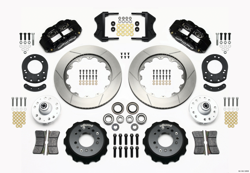 Wilwood 140-12638 - Narrow Superlite 6R Front Hub Kit 14.00in 1965-1969 Mustang Drum Spindle