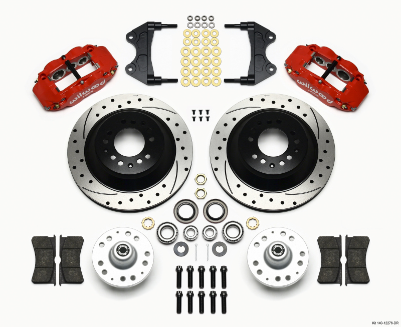 Wilwood 140-12276-DR - Narrow Superlite 6R Front Hub & 1PC Rtr Kit 12.88in Dril -Red WWE ProSpindle