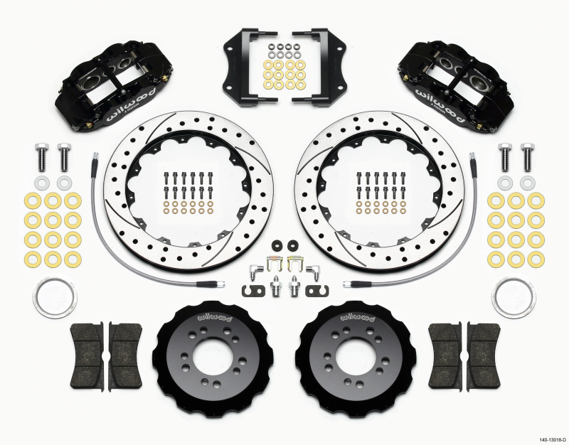 Wilwood 140-13018-D - Narrow Superlite 6R Front Hat Kit 12.88in Drilled 2013-Up Ford Focus ST w/ Lines