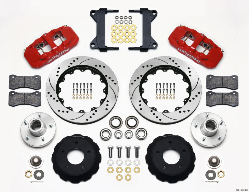 Wilwood 140-13692-DR - AERO6 Front Hub Kit 14.00 Drilled-Red Chevy C-10 60-87 CPP Drop Spindle Wilwood 140-13692-DR - AERO6 Front Hub Kit 14.00 Drilled-Red Chevy C-10 60-87 CPP Drop Spindle