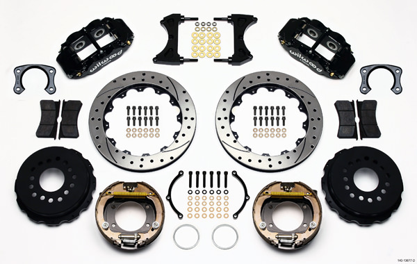 Wilwood 140-13677-D - Narrow Superlite 4R Rear P-Brk Kit 12.88in Drilled Big Ford New Style 2.50in Off Stag Mount Wilwood 140-13677-D - Narrow Superlite 4R Rear P-Brk Kit 12.88in Drilled Big Ford New Style 2.50in Off Stag Mount