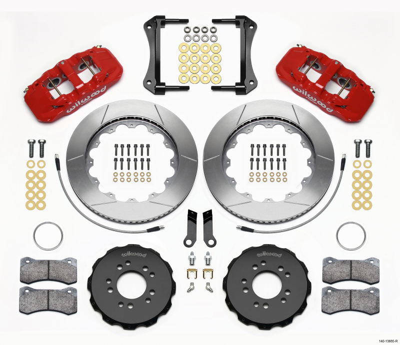 Wilwood 140-13685-R - AERO6 Front Hat Kit 14.00 Red 2005-2014 Mustang w/ BMR Suspn. w/Lines Wilwood 140-13685-R - AERO6 Front Hat Kit 14.00 Red 2005-2014 Mustang w/ BMR Suspn. w/Lines
