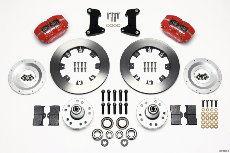 Wilwood 140-13378-R - Dynapro Dust-Boot Front Kit 12.19in Red 74-80 Pinto/Mustang II Disc Spindle only