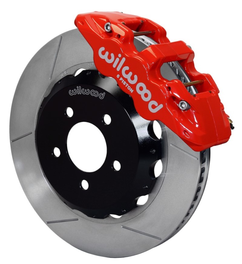 Wilwood 140-14288-R - AERO6 Front Hat Kit 14.00 Red 2016-Up Camaro w/Lines