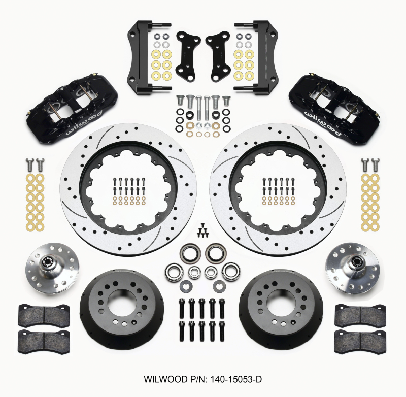 Wilwood 140-15053-D - AERO6 Front Hub Kit 15.00 Drilled 67-69 Camaro 64-72 Nova Chevelle