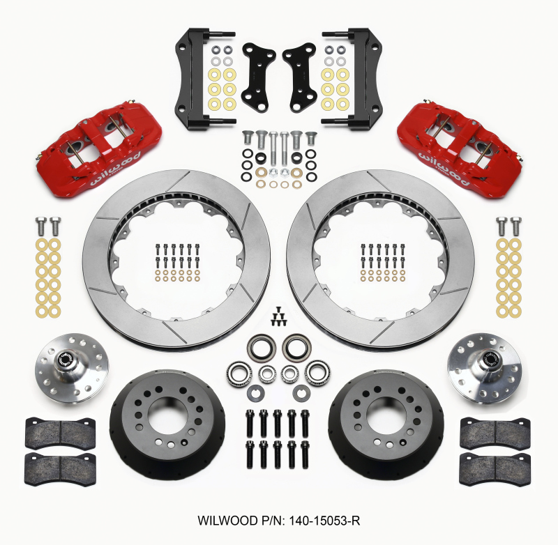 Wilwood 140-15053-R - AERO6 Front Hub Kit 15.00 Red 67-69 Camaro 64-72 Nova Chevelle