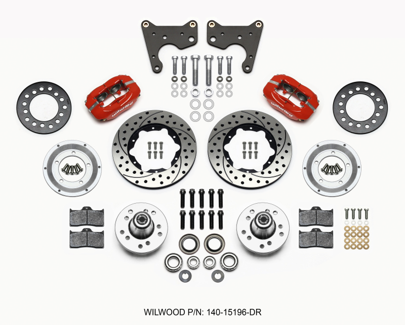 Wilwood 140-15196-DR - Forged Dynalite Front Kit 11.00in Dril Red 65-72 CDP C Body -Drum Wilwood 140-15196-DR - Forged Dynalite Front Kit 11.00in Dril Red 65-72 CDP C Body -Drum
