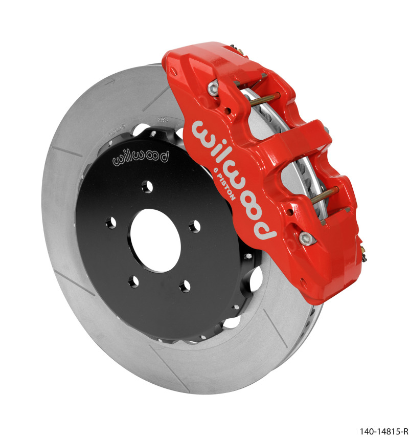 Wilwood 140-14815-R - AERO6 Front Hat Kit 14.00 Red 03-09 Nissan 350Z w/Lines