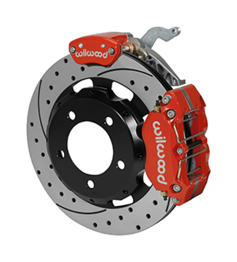 Wilwood 140-14640-DR - Dynapro Radial / MC4 Rear Kit 12.19 Drilled Red Backdraft Roadster w/E46 Suspension w/Lines