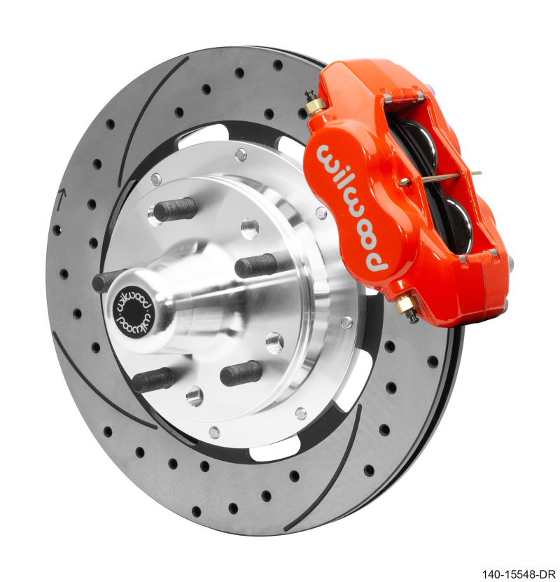 Wilwood 140-15548-DR - 55-57 Chevrolet Bel Air Forged Dynalite Front Big Brake Kit - Red Wilwood 140-15548-DR - 55-57 Chevrolet Bel Air Forged Dynalite Front Big Brake Kit - Red