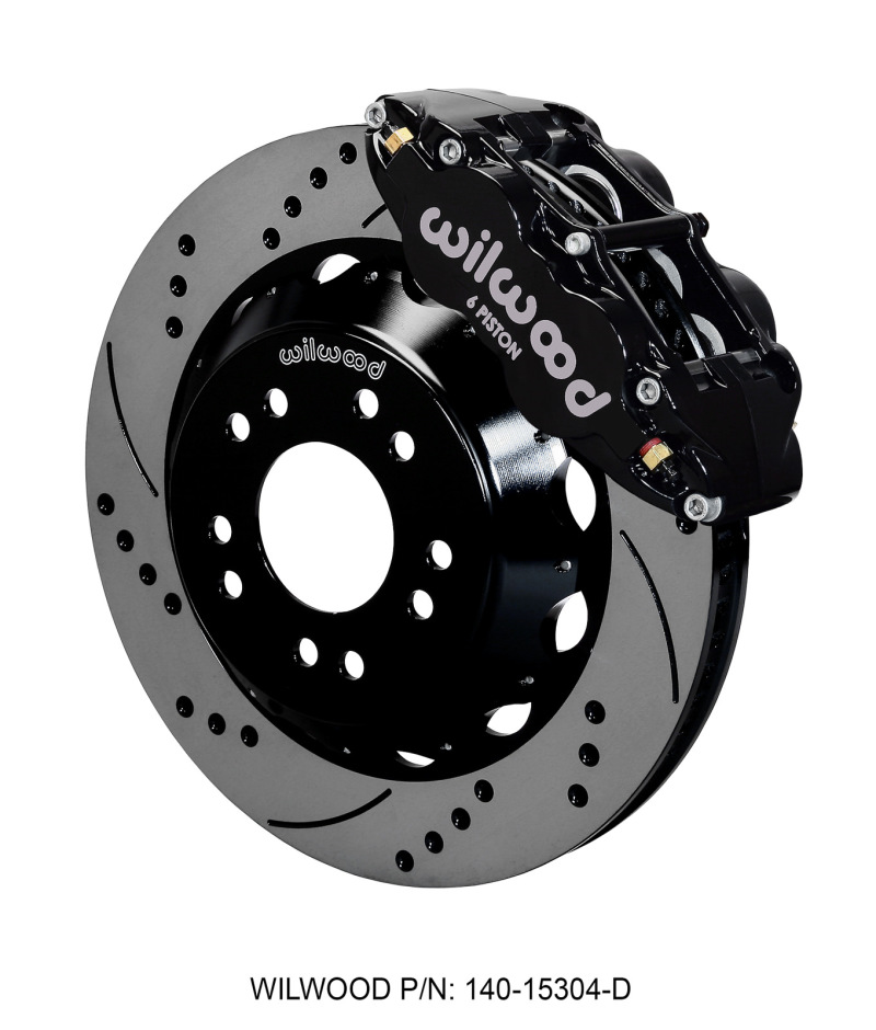 Wilwood 140-15304-D - Narrow Superlite 6R Front Hat Kit 14.00 Drilled 63-87 C10 w/  Pro Spindles