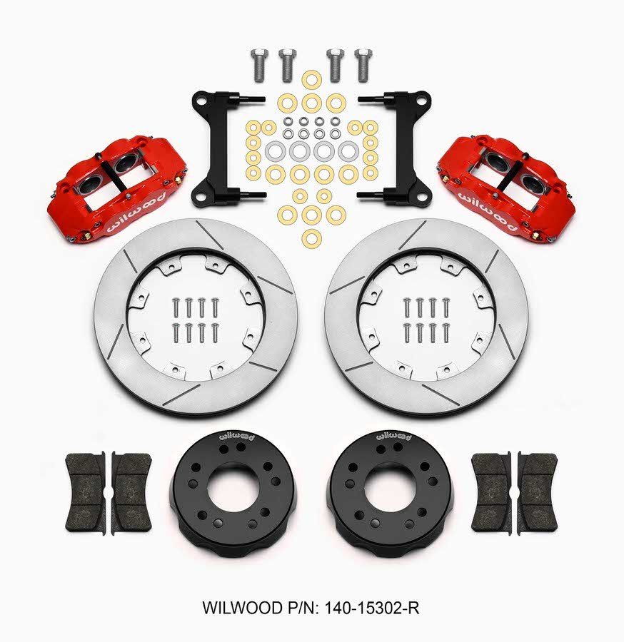 Wilwood 140-15302-R - Narrow Superlite 6R Front Kit 12.19in Drilled Red 63-87 C10 w/  Pro Spindles