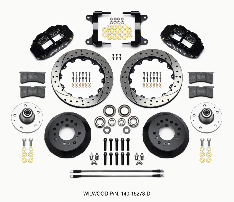 Wilwood 140-15278-D - Narrow Superlite 6R Front Hub Kit 12.88in Drilled 82-92 Camaro//Firebird