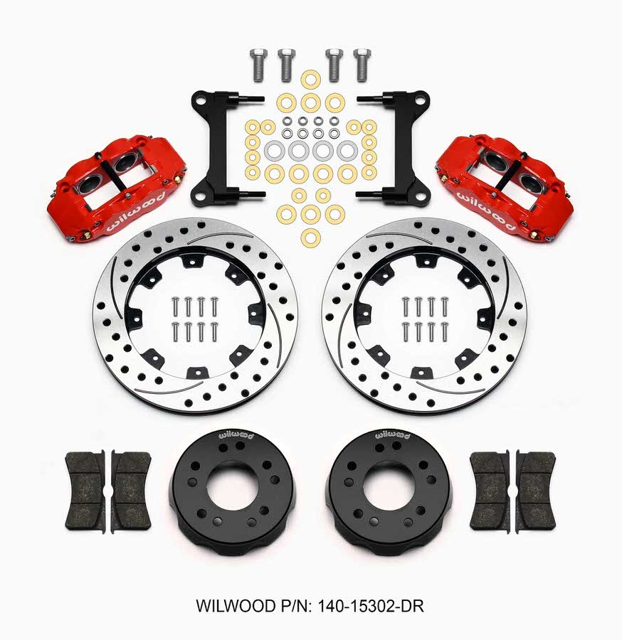 Wilwood 140-15302-DR - Narrow Superlite 6R Front Kit 12.19in Drilled Red 63-87 C10 w/ Pro Spindles Wilwood 140-15302-DR - Narrow Superlite 6R Front Kit 12.19in Drilled Red 63-87 C10 w/ Pro Spindles