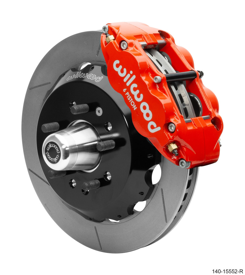 Wilwood 140-15552-R - 55-57 Chevrolet Bel Air Forged Narrow Superlite 6R Front Big Brake Kit - Red Wilwood 140-15552-R - 55-57 Chevrolet Bel Air Forged Narrow Superlite 6R Front Big Brake Kit - Red