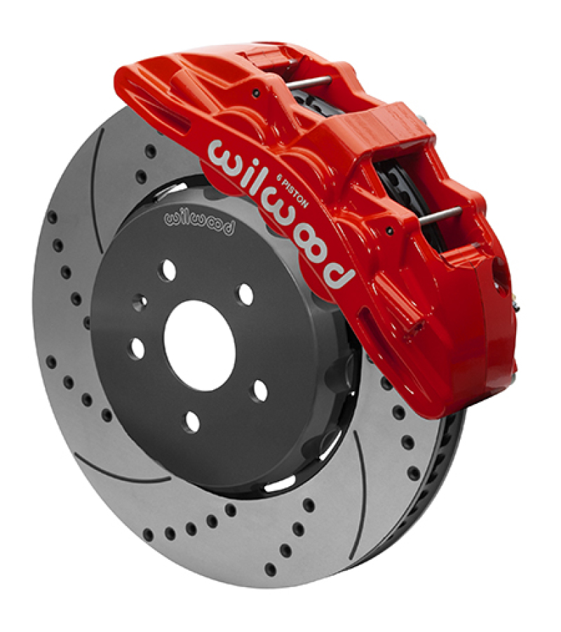 Wilwood 140-15431-DR - SX6R Front Brake Kit 15in Lug Drive Slotted/Drilled Red w/ Lines 10-14 Chevrolet Camaro SS