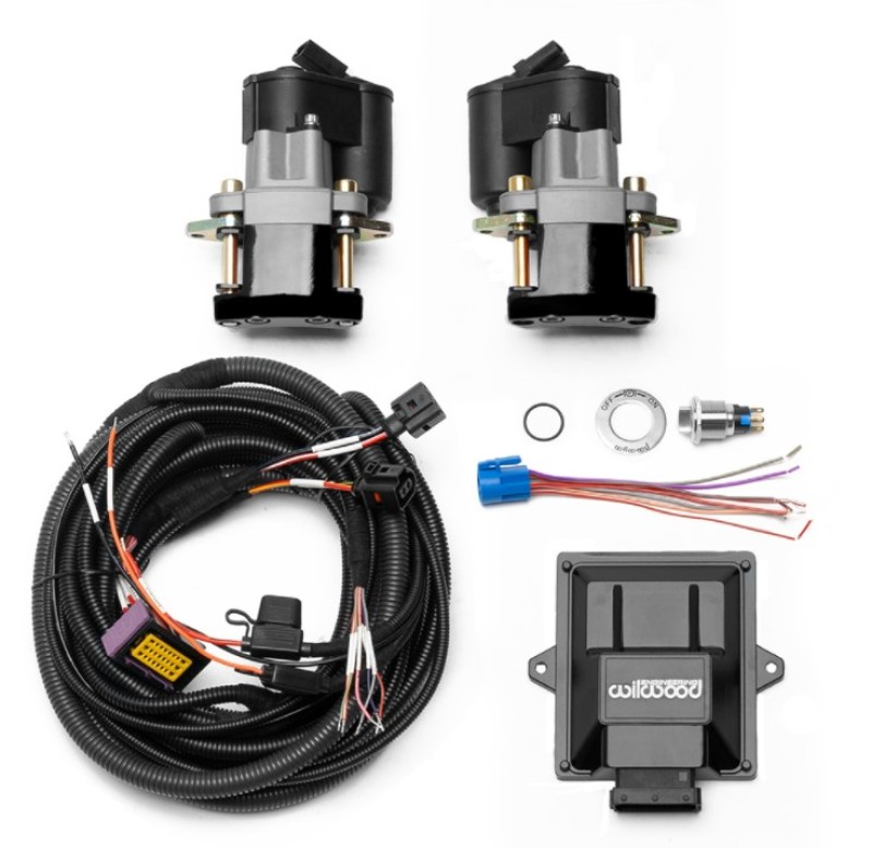 Wilwood 140-15979-BK - Electronic Parking Brake Rear Retrofit Brake Kit - Black Powder Coat Caliper