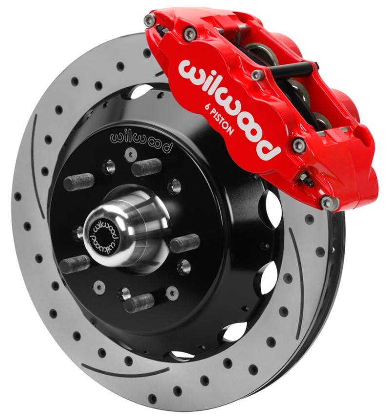 Wilwood 140-15982-DR - 70-81 FBody/75-79 A&XBody FNSL6R Frt Brk Kit 12.88in D/S Rtr Red Caliper Use w/ PD Spindle