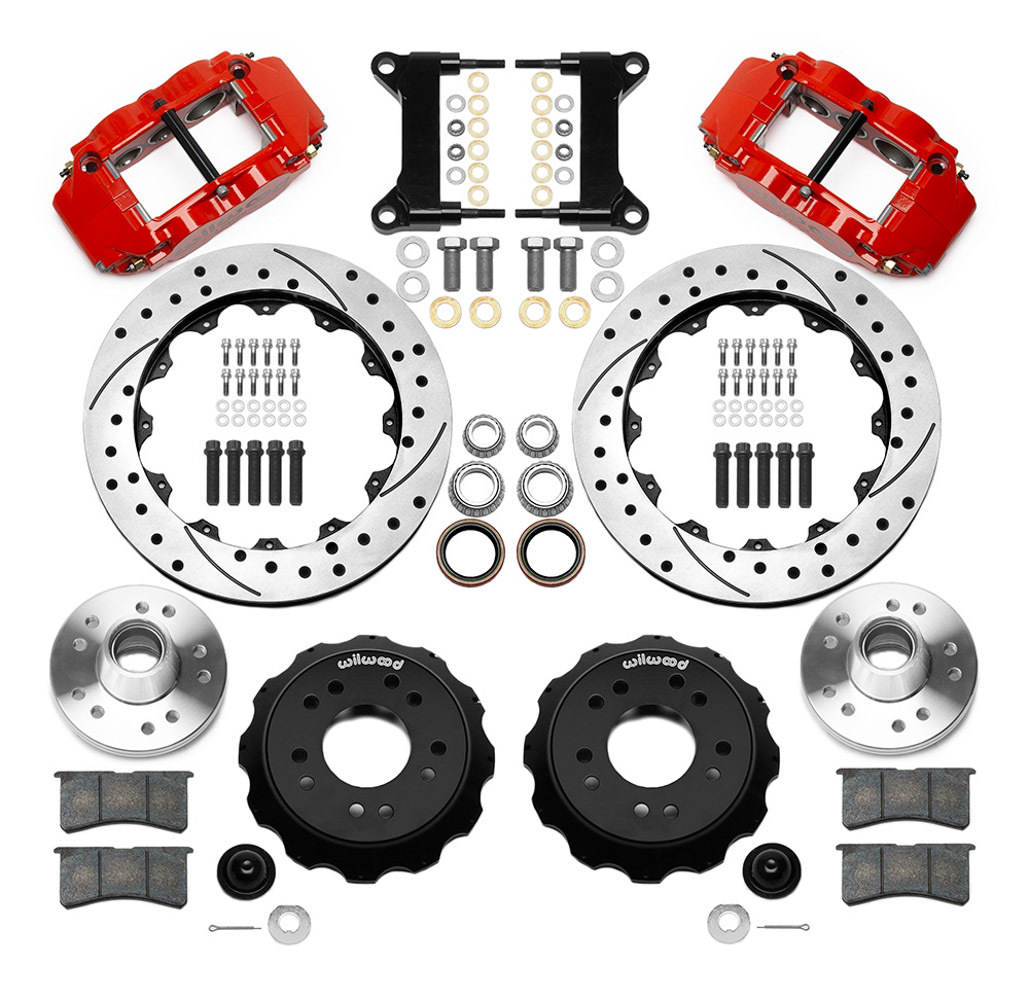 Wilwood 140-15949-DR - Forged Narrow Superlite 6R Front Big Brake Kit 13.06in Drilled Rotors 88-98 C1500 - Red Wilwood 140-15949-DR - Forged Narrow Superlite 6R Front Big Brake Kit 13.06in Drilled Rotors 88-98 C1500 - Red