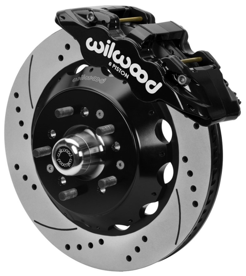 Wilwood 140-16197-D - 70-81 FBody/75-79 A&XBody AERO6 Frt BBK 14in D/S Rtr Blk Calipers Use w/ Pro Drop Spindle