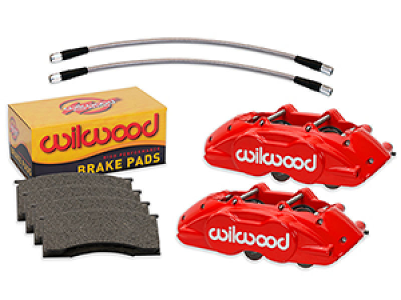 Wilwood 140-16799-R - 65-67 Ford Mustang D11 Calipers w/Pads and Lines - Red