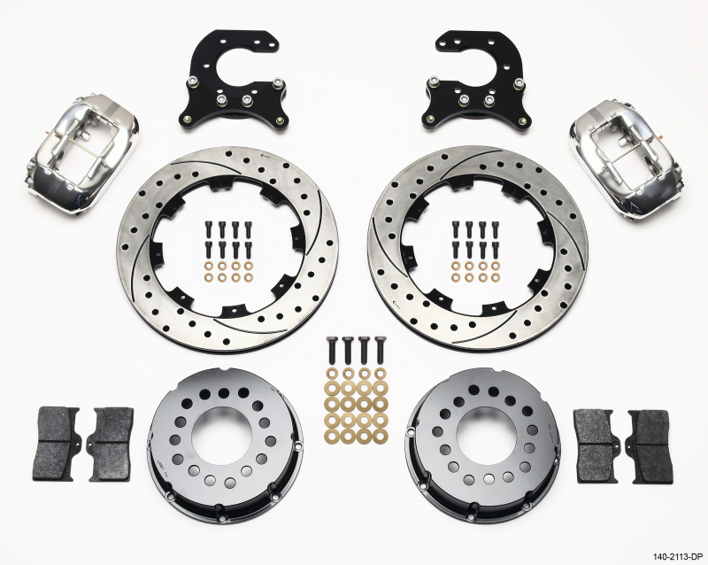 Wilwood 140-2113-DP - Forged Dynalite P/S Rear Kit Drilled Polished Small Ford 2.66in Offset Wilwood 140-2113-DP - Forged Dynalite P/S Rear Kit Drilled Polished Small Ford 2.66in Offset