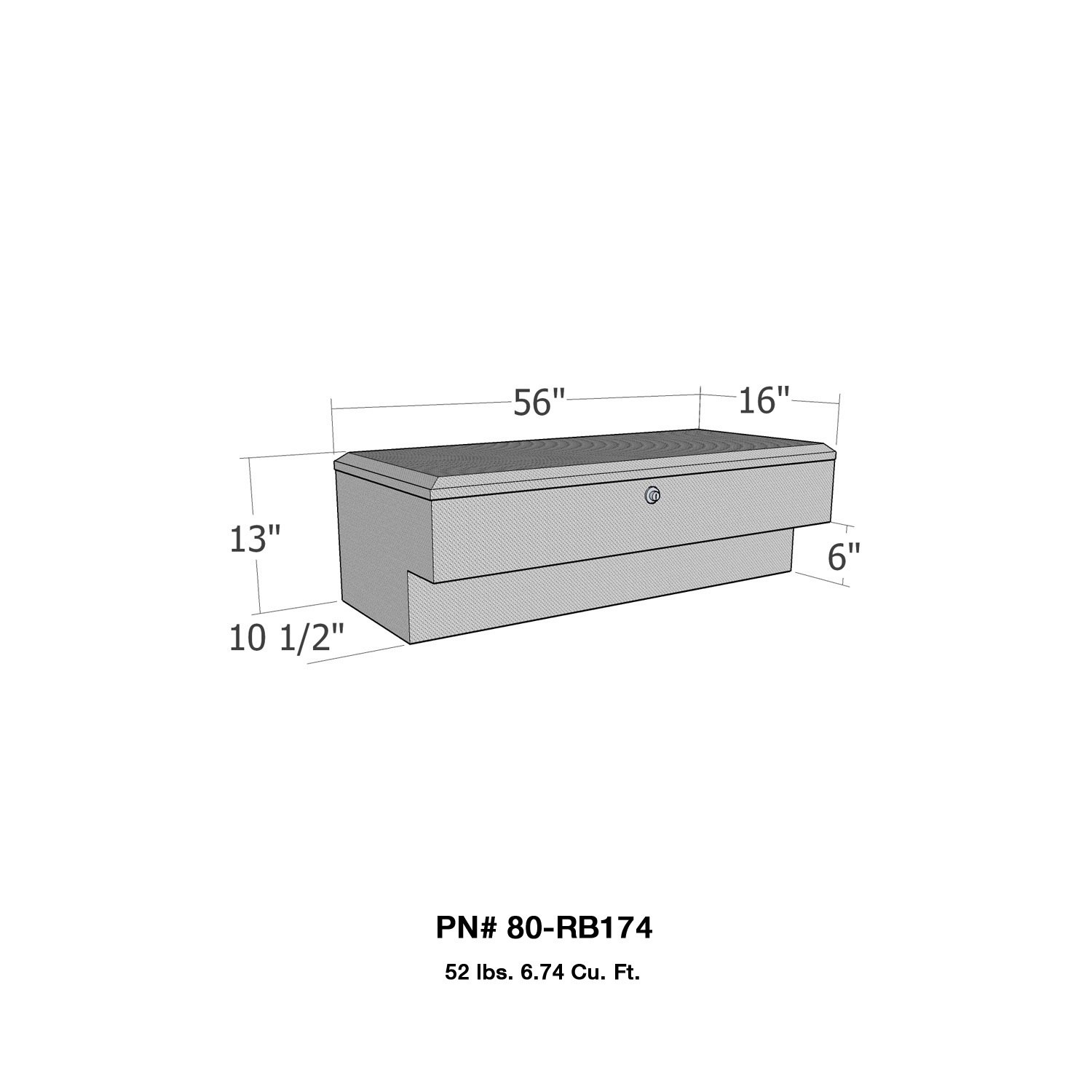 Westin 80-RB174 - Brute LoSider Side Rail Tool Box Westin 80-RB174 - Brute LoSider Side Rail Tool Box
