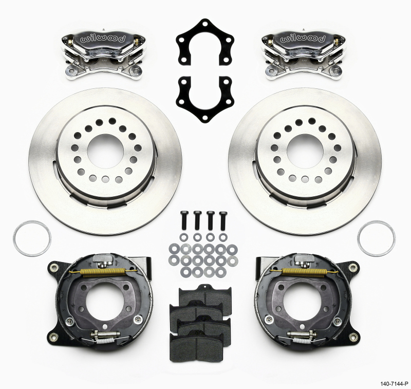 Wilwood 140-7144-P - Forged Dynalite P/S Park Brake Kit Polished Mopar/Dana 2.36in Off w/Snap Ring Brng