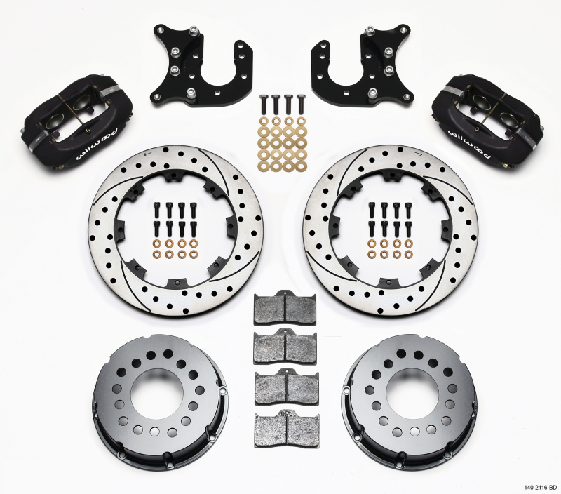 Wilwood 140-2116-BD - Forged Dynalite P/S Rear Kit Drilled Rotor Mopar-Dana 2.72in Offset Wilwood 140-2116-BD - Forged Dynalite P/S Rear Kit Drilled Rotor Mopar-Dana 2.72in Offset