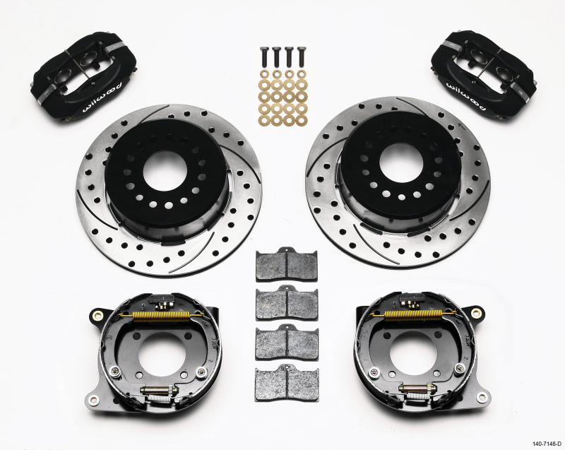 Wilwood 140-7148-D - Forged Dynalite P/S Park Brake Kit Drilled 93-97 Camaro/Firebird